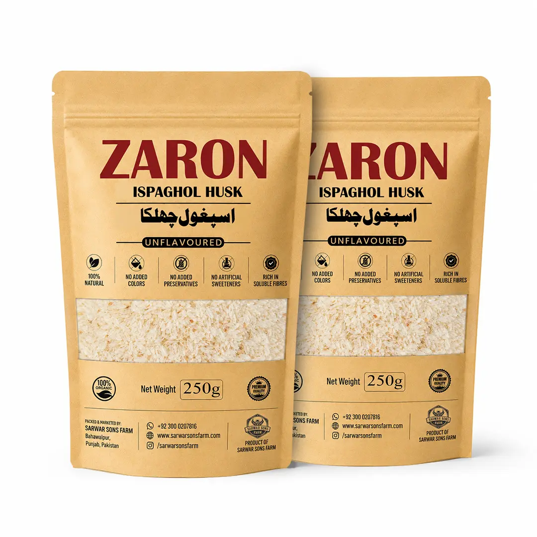 Zaron Ispaghol Husk - 100% Farm-Fresh, Natural & Organic Psyllium Husk