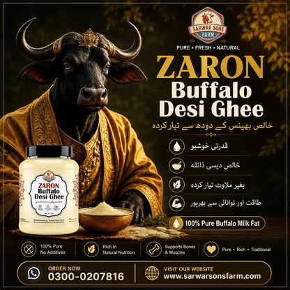 Zaron Buffalo Desi Ghee | 100% Pure Bilona Ghee From Farm Fresh Buffalo Milk