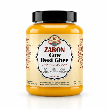 Zaron Cow Desi Ghee | 100% Pure Bilona Method | Sarwar Sons Farm