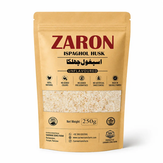 Zaron Ispaghol Husk - 100% Farm-Fresh, Natural & Organic Psyllium Husk