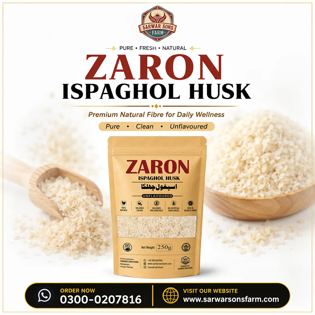 Zaron Ispaghol Husk - 100% Farm-Fresh, Natural & Organic Psyllium Husk