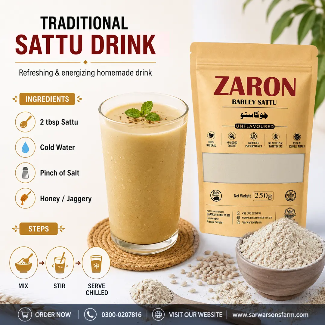 Zaron Barley Sattu | 100% Pure & Organic Jou Ka Sattu